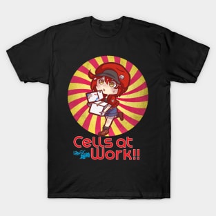 Retro Art Red Blood Cell Japanese Anime T-Shirt
